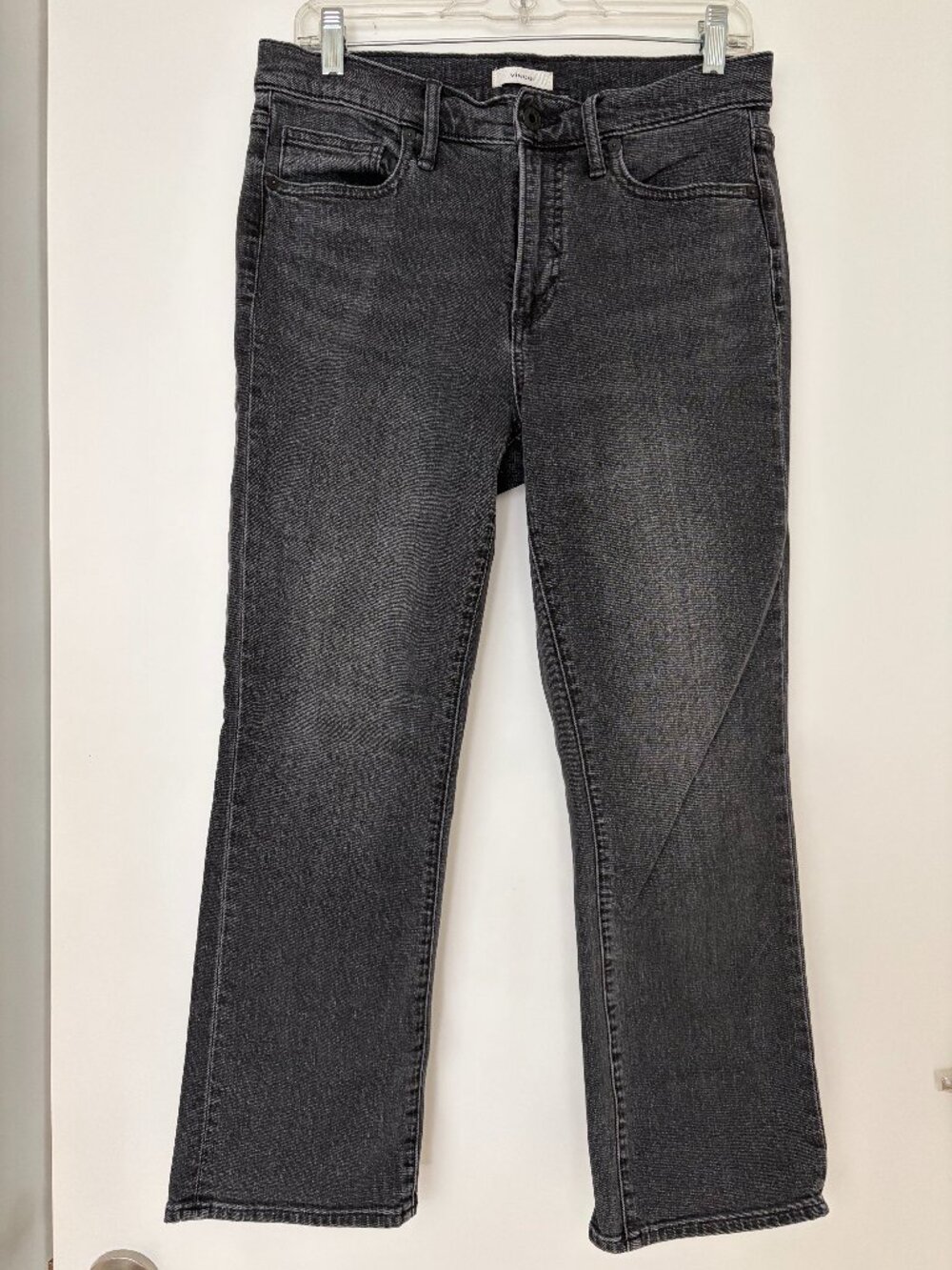 VINCE Faded Black Ankle Length Kick Boot Jean in Size 28